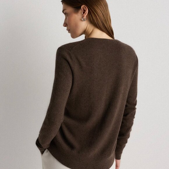 NWT Quince Mongolian Cashmere Cardigan Sweater Size Small in Brown - Picture 5 of 6